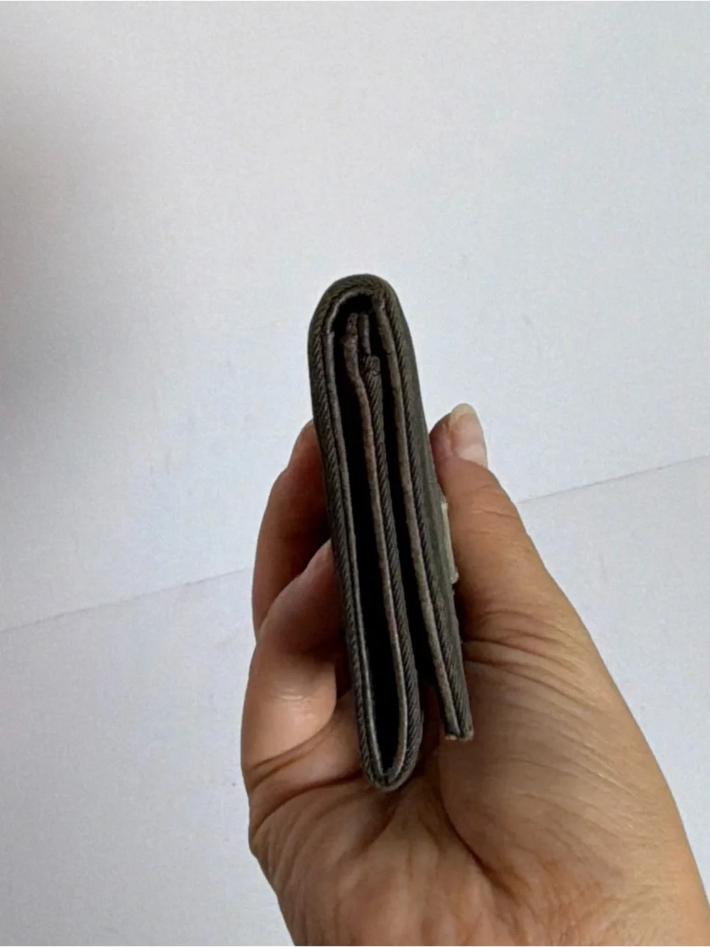 Prada Dark Green Nylon Flap Cardholder